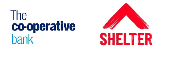 The Co-operative Bank and Shelter logos